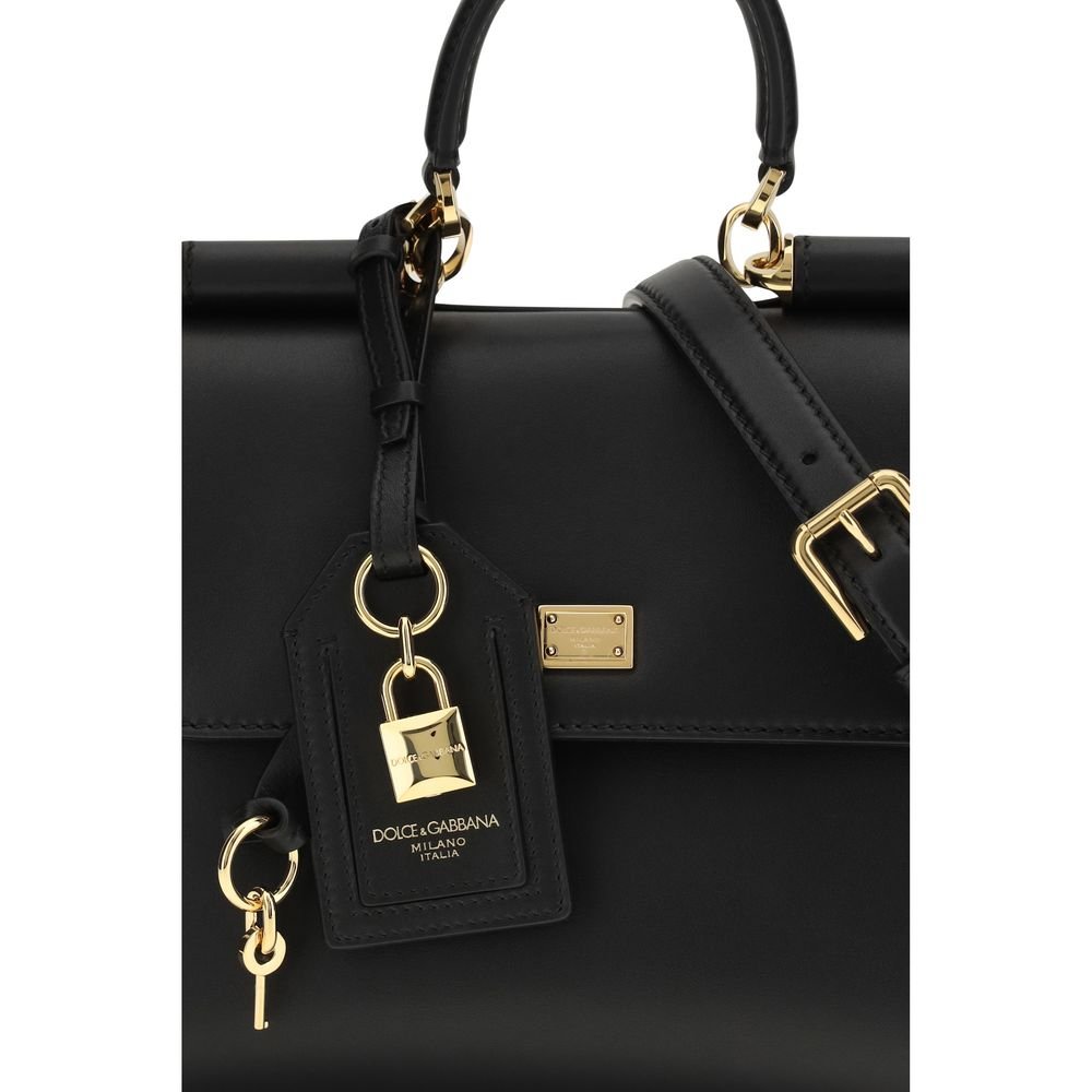 Dolce & Gabbana Black Calf Leather Bos Taurus Shoulder Bag - Image 4