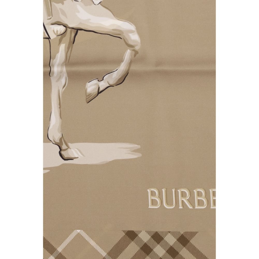 Burberry Beige Silk Scarf - Image 3