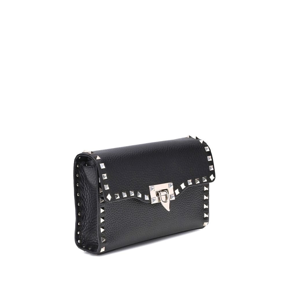 Valentino Garavani Black Calf Leather Bos Taurus Shoulder Bag - Image 2