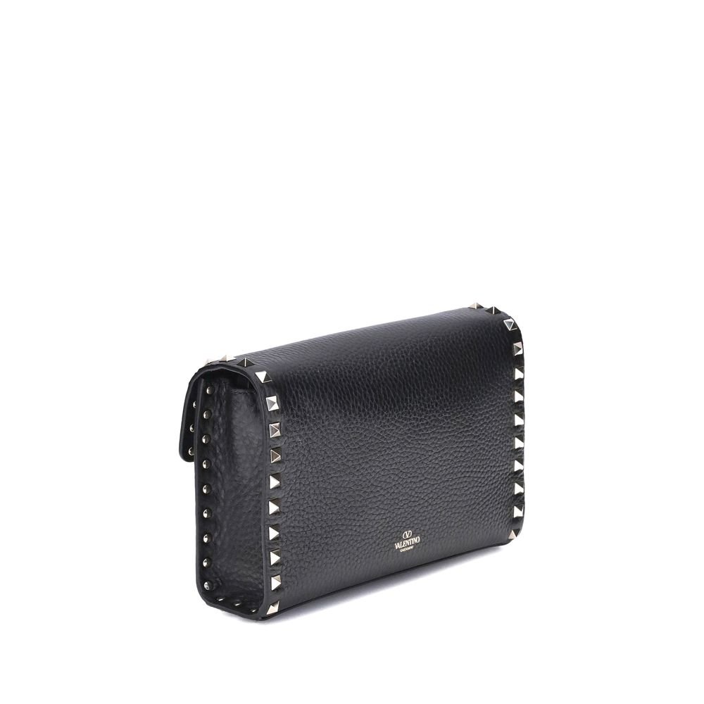 Valentino Garavani Black Calf Leather Bos Taurus Shoulder Bag - Image 3