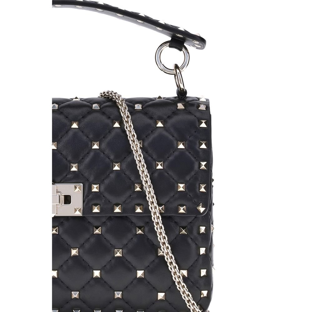 Valentino Garavani Black Lamb Ovis Aries Aries Shoulder Bag - Image 4