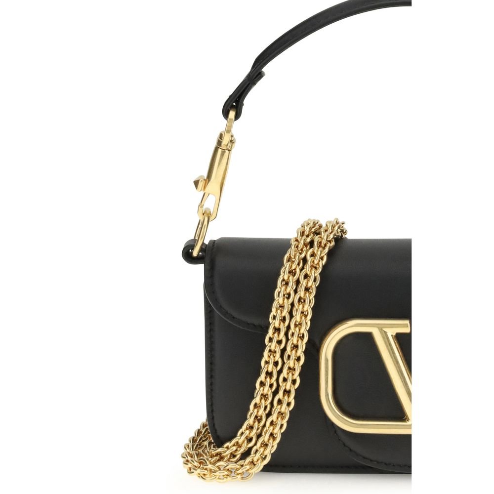 Valentino Garavani Black Calf Leather Bos Taurus Shoulder Bag - Image 4