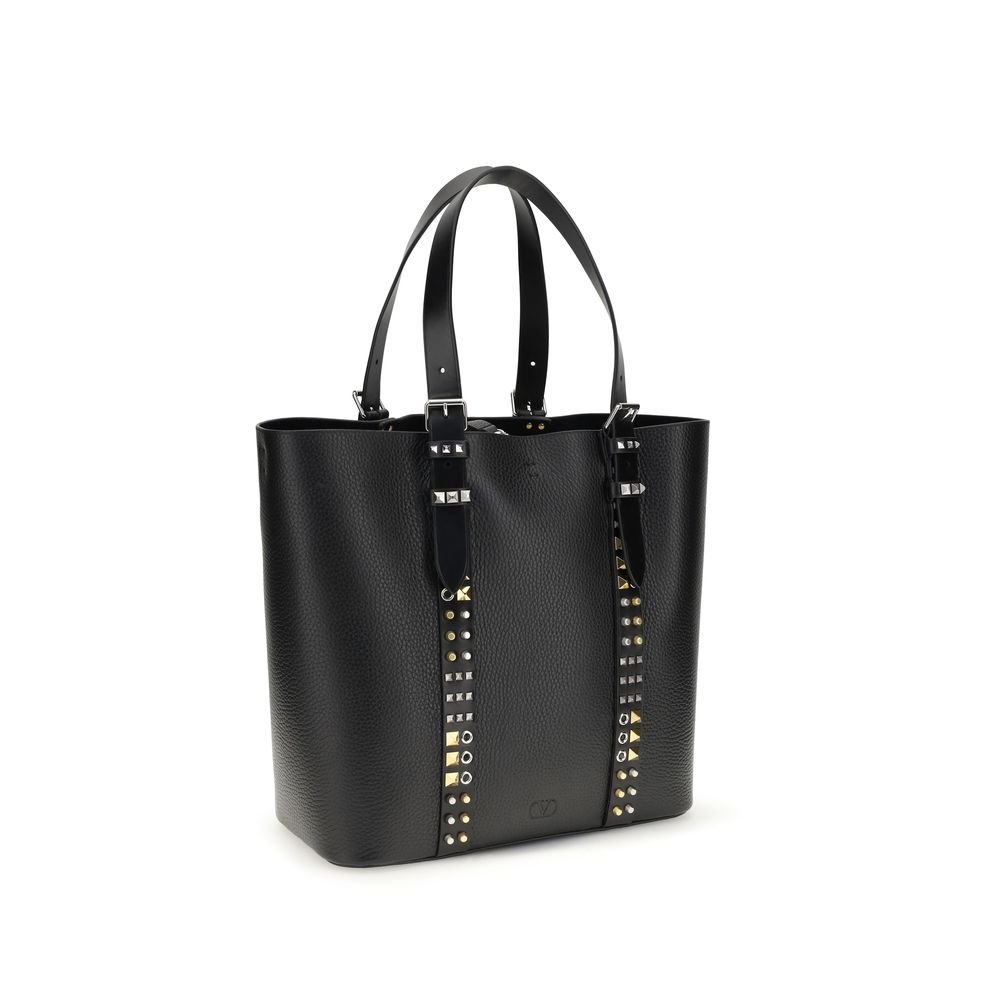 Valentino Garavani Black Calf Leather Bos Taurus Shoulder Bag - Image 2