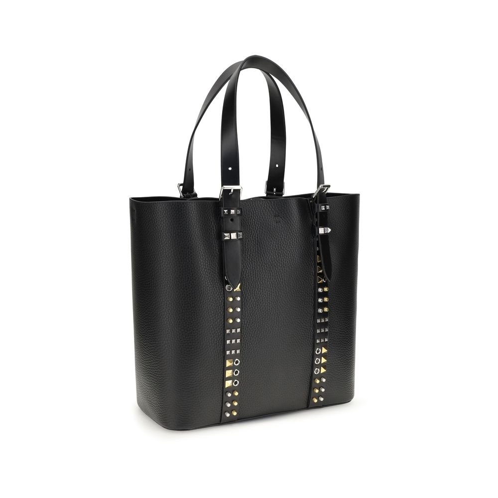 Valentino Garavani Black Calf Leather Bos Taurus Shoulder Bag - Image 3