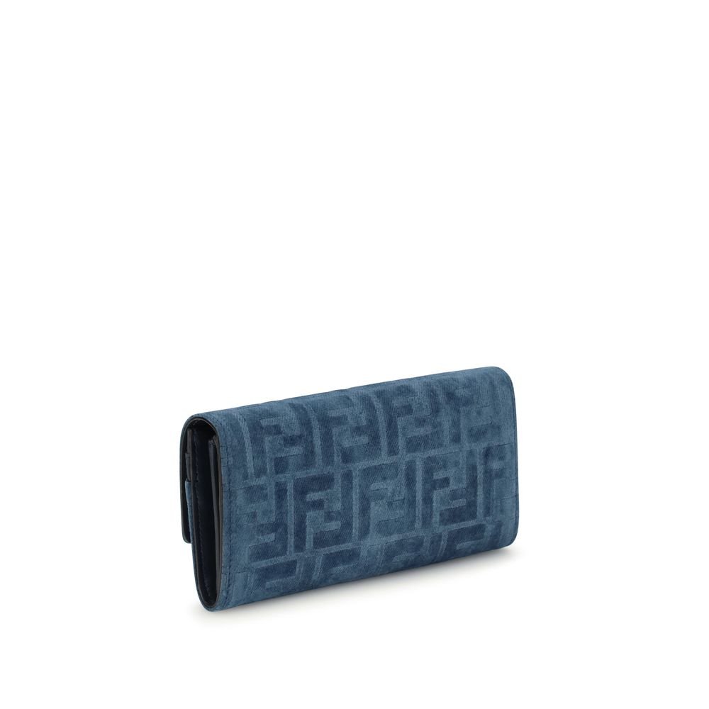 Fendi Blue Cotton Wallet - Image 3