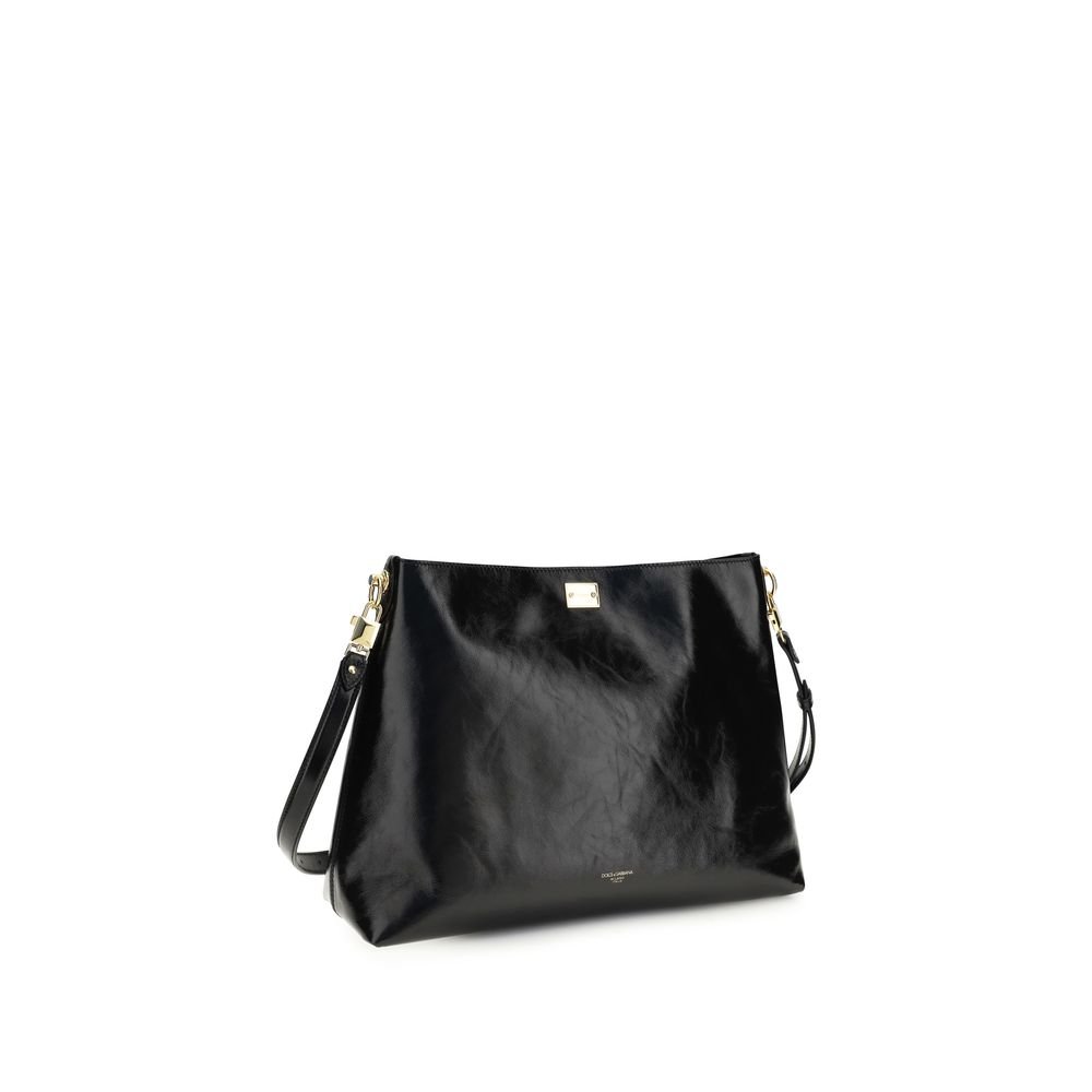 Dolce & Gabbana Black Calf Leather Bos Taurus Shoulder Bag - Image 2