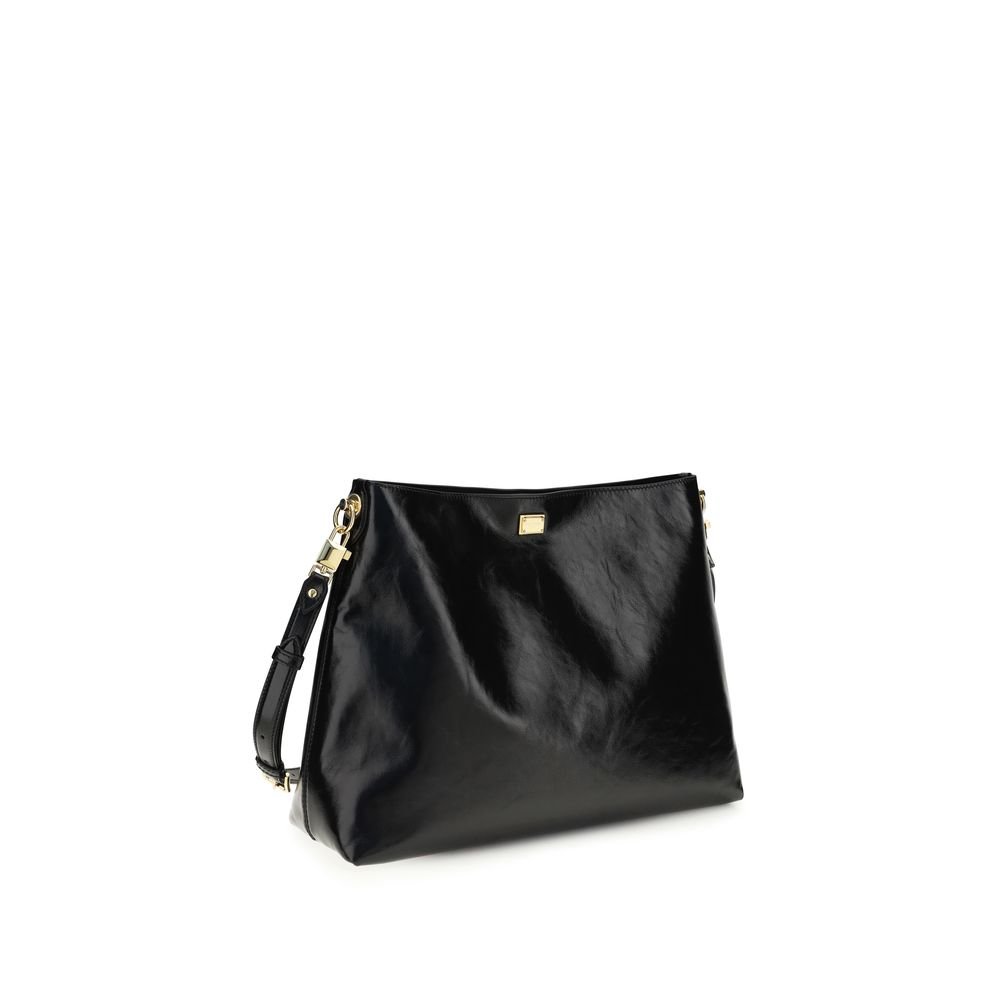 Dolce & Gabbana Black Calf Leather Bos Taurus Shoulder Bag - Image 3