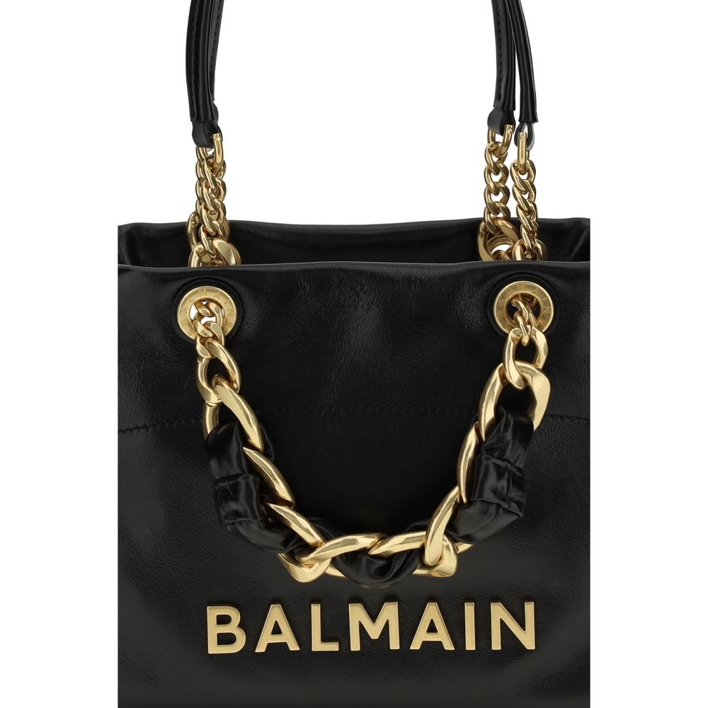 Balmain Black Calf Leather Bos Taurus Shoulder Bag - Image 4