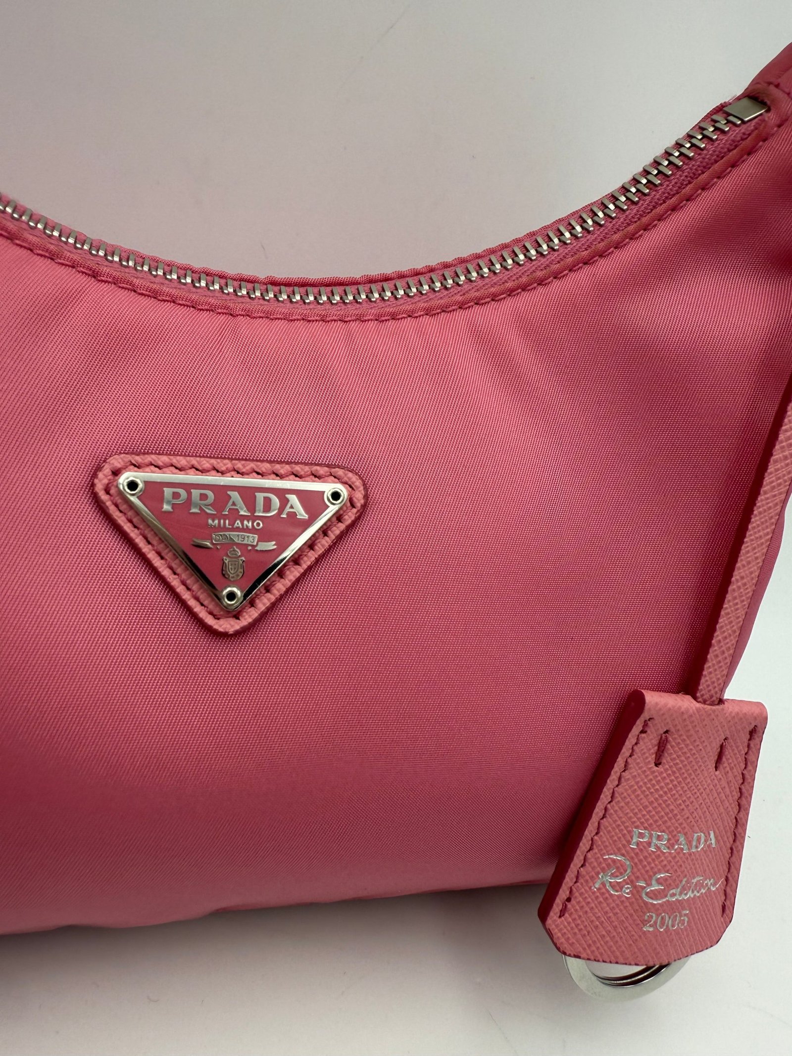 Prada PRADA HOBO Re-Nylon Pink Handbag - Image 2