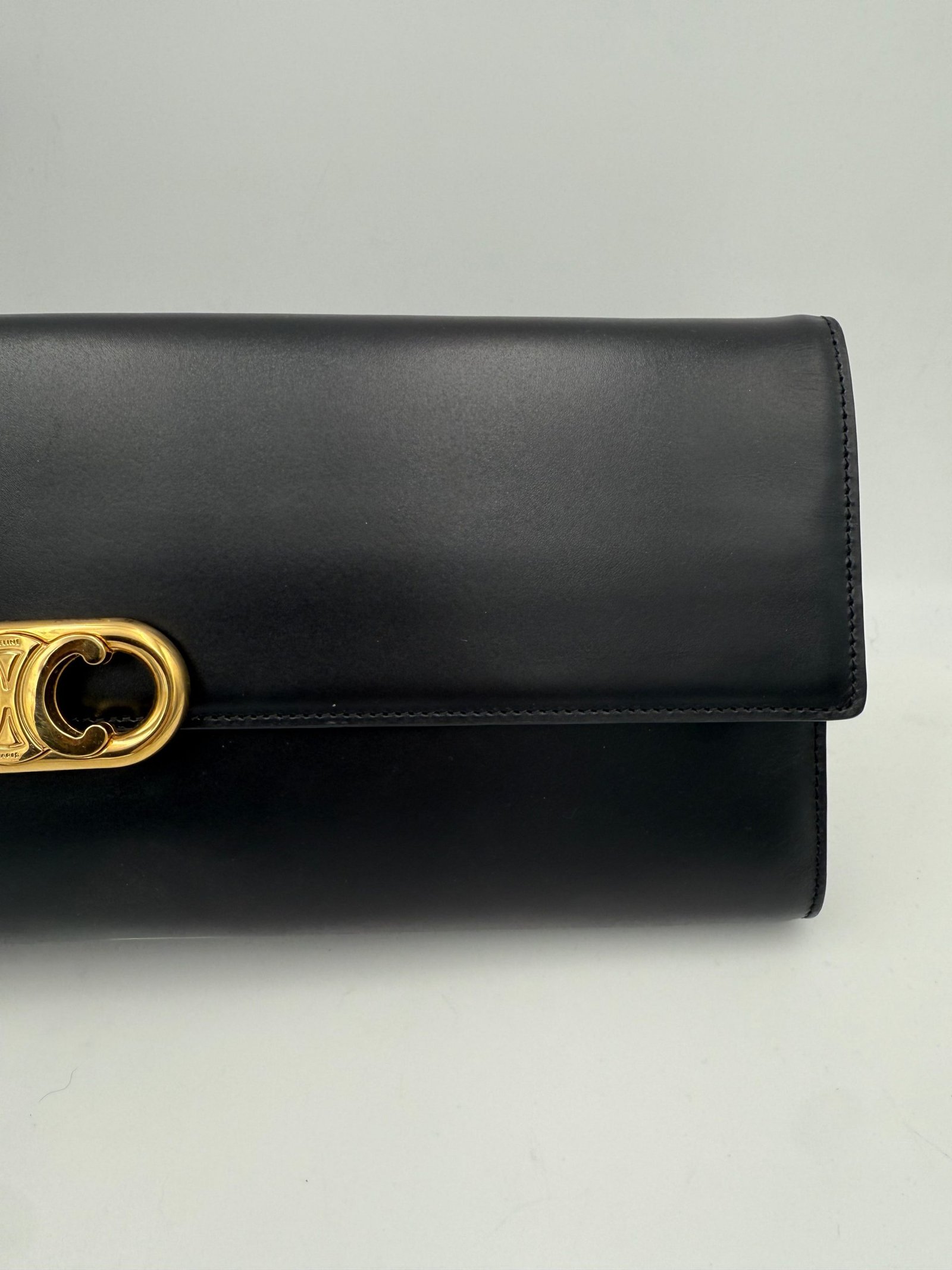 Celine CELINE TRIOMPHE Black Clutch - Image 8