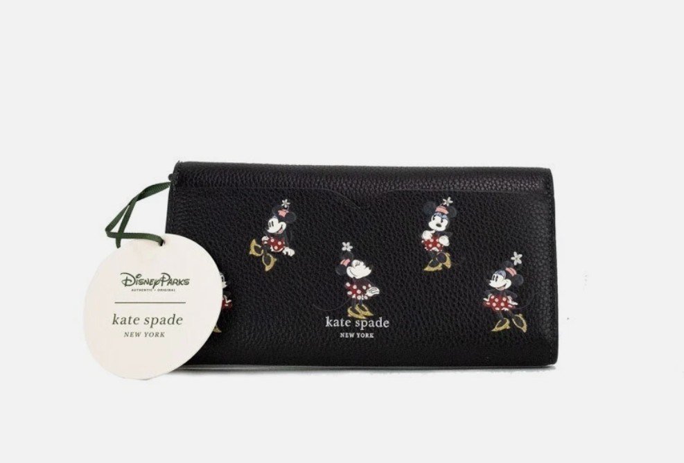 Kate Spade X Disney Black Leather Minnie Mouse Wallet Crossbody Bag - Image 2