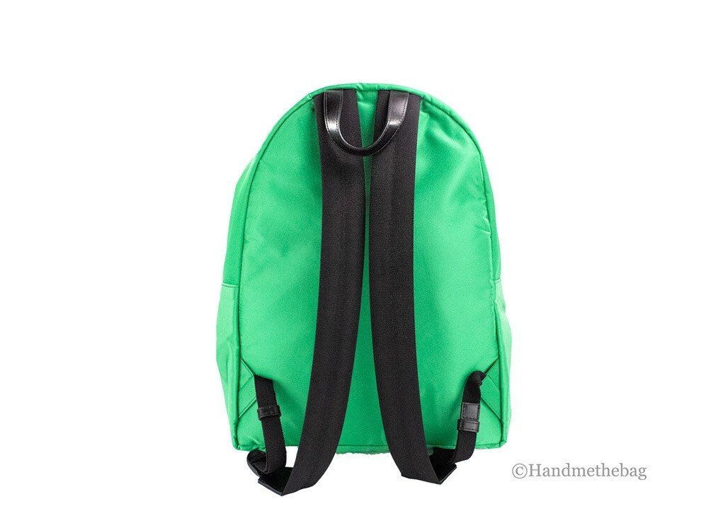 Versace Large Bright Green Nylon Fabric Medusa Shoulder Backpack Bookbag - Image 3