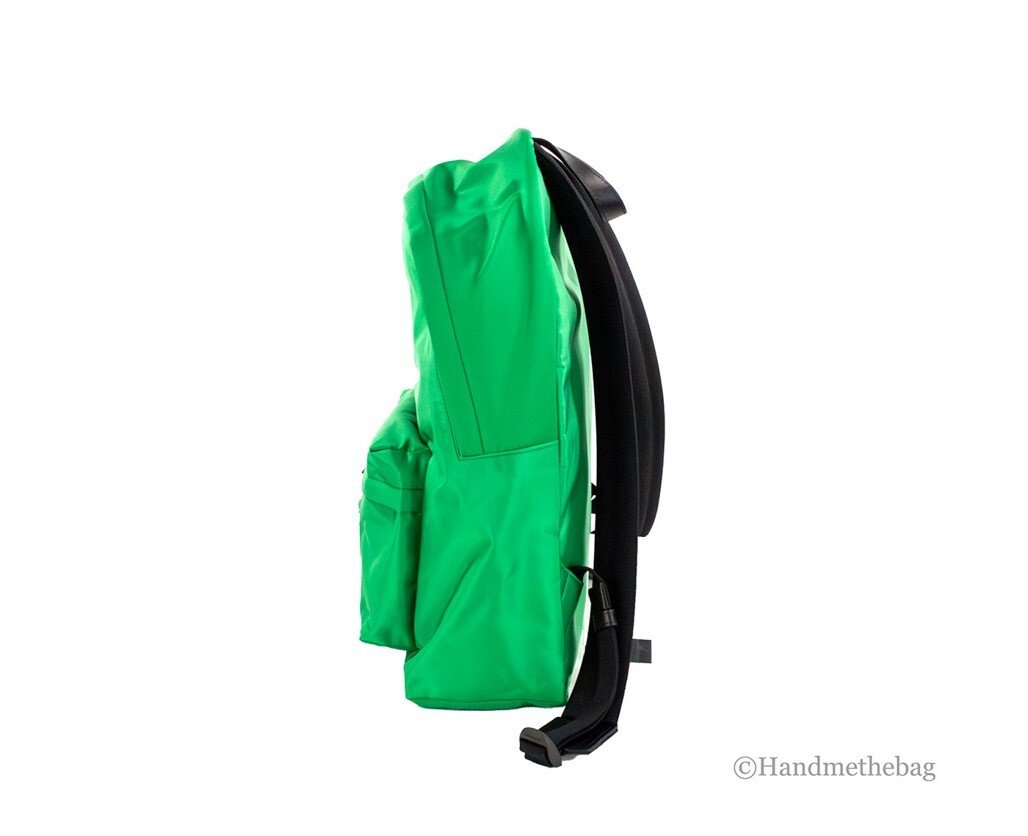 Versace Large Bright Green Nylon Fabric Medusa Shoulder Backpack Bookbag - Image 4