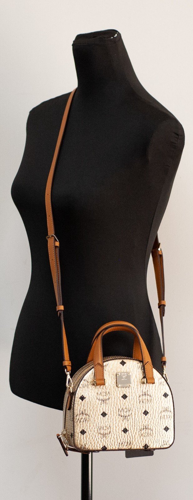 MCM Half Moon Mini Round Top Tote Crossbody Bag - Image 2