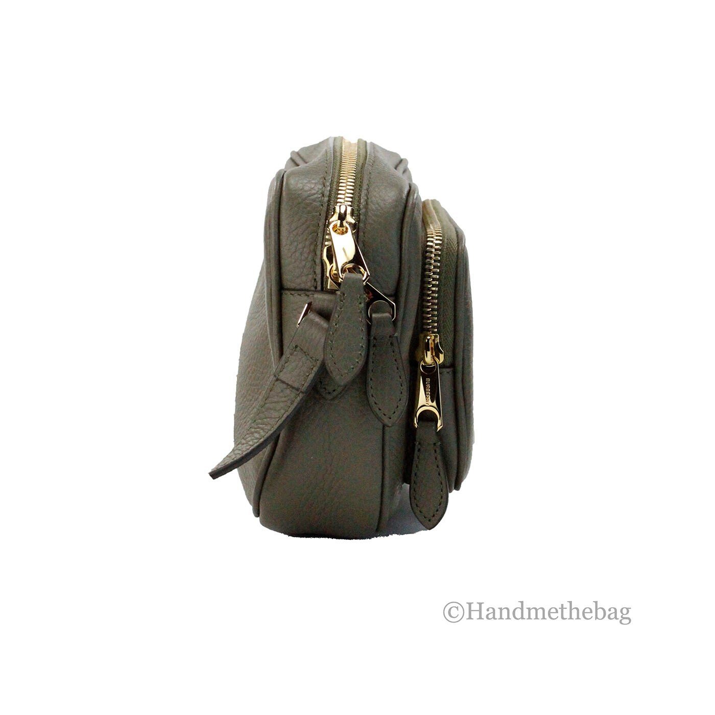 Burberry Small Branded Dark Fern Green Grainy Leather Camera Crossbody Bag - Image 3