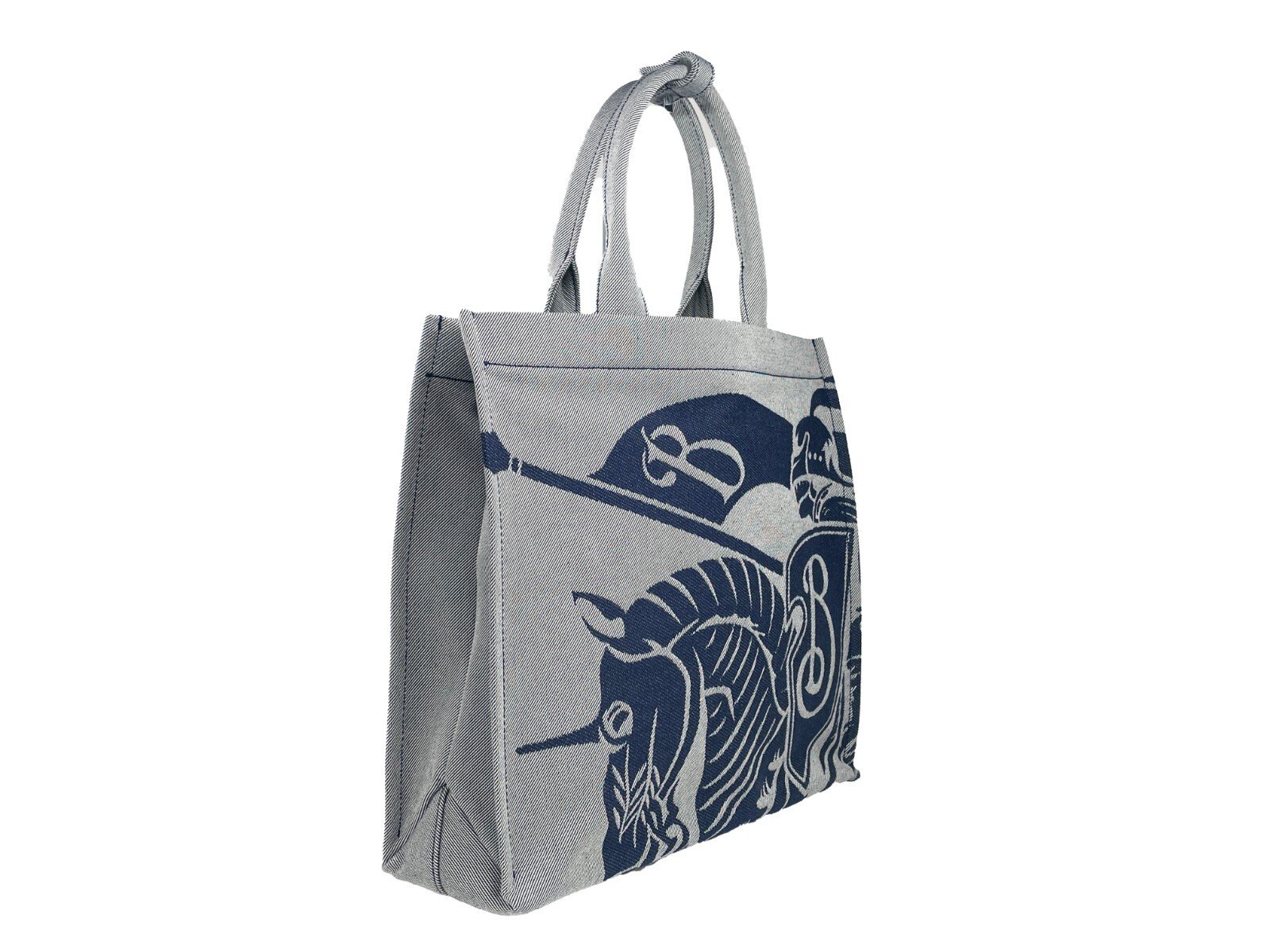 Burberry Navy EKD Canvas Tote Bag With Coin Pouch - Image 3