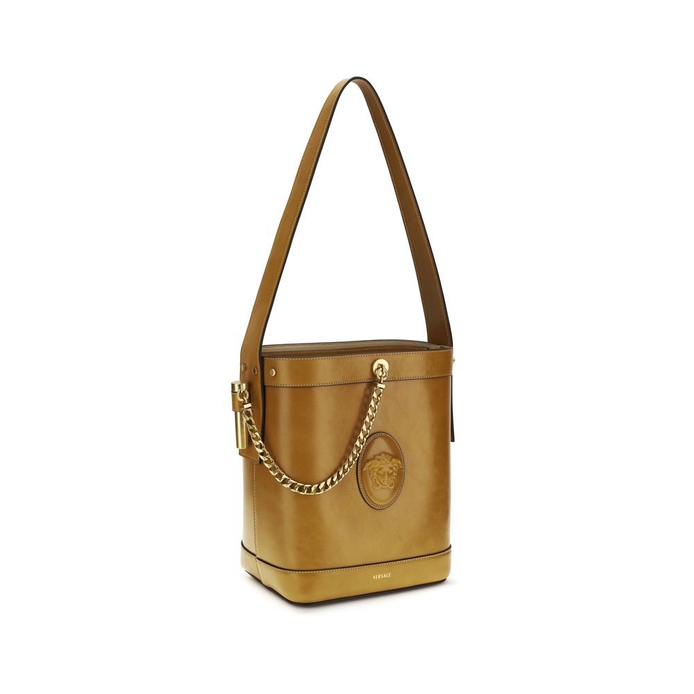 Versace Brown Calf Leather Bos Taurus Backet Bag - Image 2