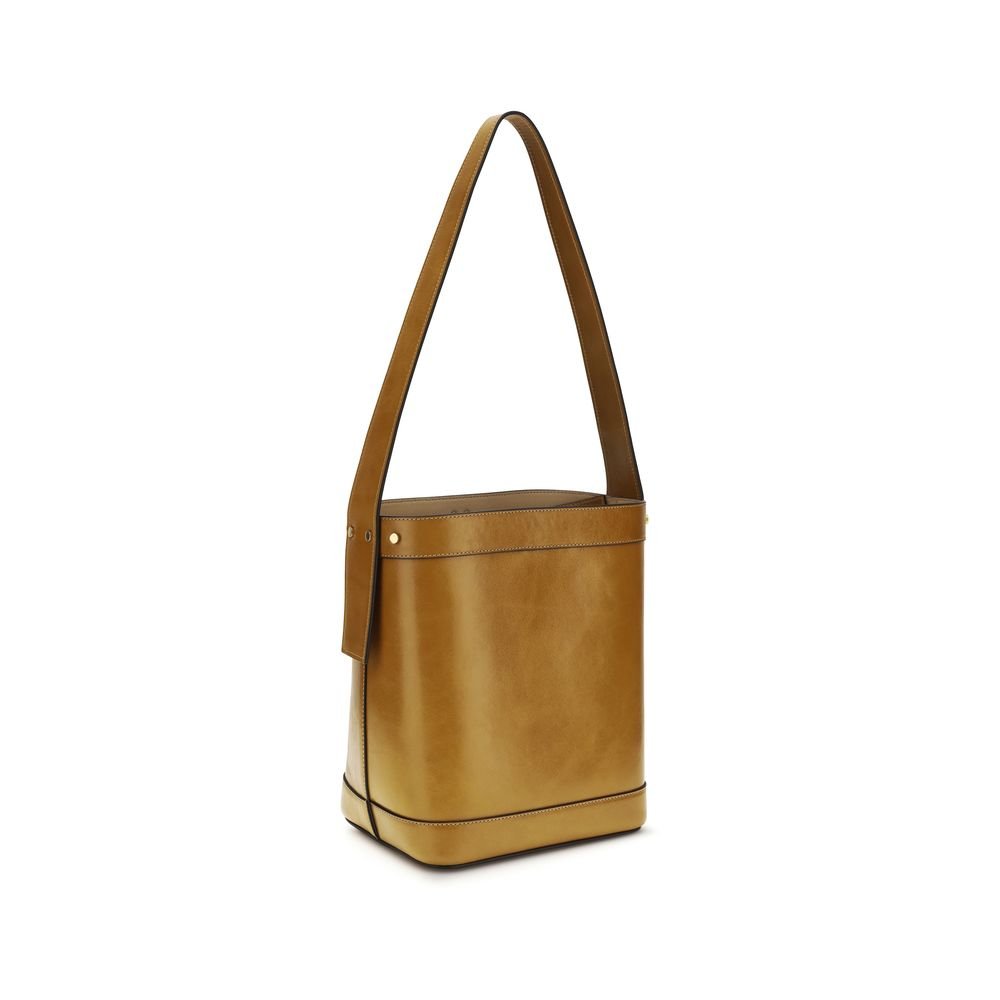 Versace Brown Calf Leather Bos Taurus Backet Bag - Image 3