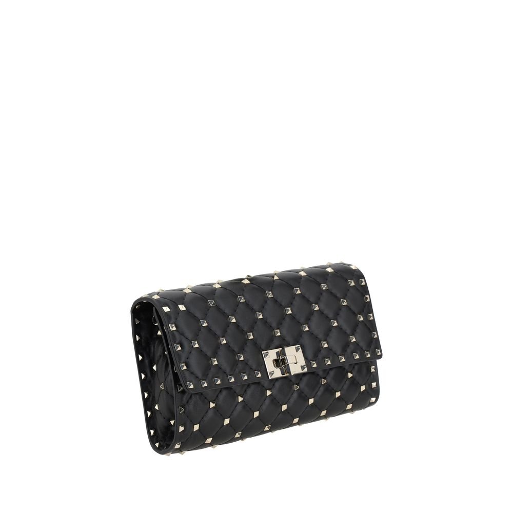 Valentino Garavani Black Calf Leather Bos Taurus Shoulder Bag - Image 2