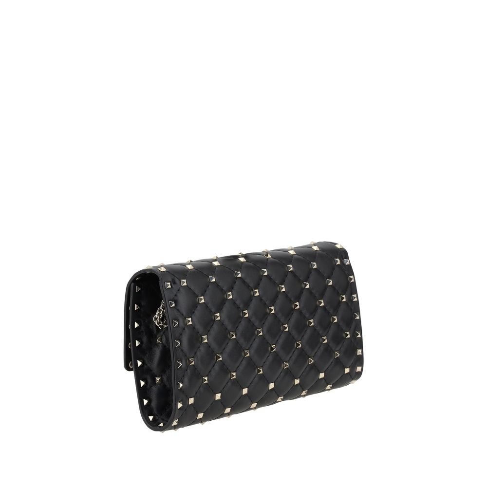 Valentino Garavani Black Calf Leather Bos Taurus Shoulder Bag - Image 3