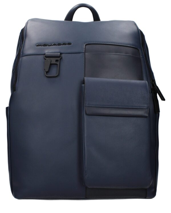Piquadro Blue Leather Backpack