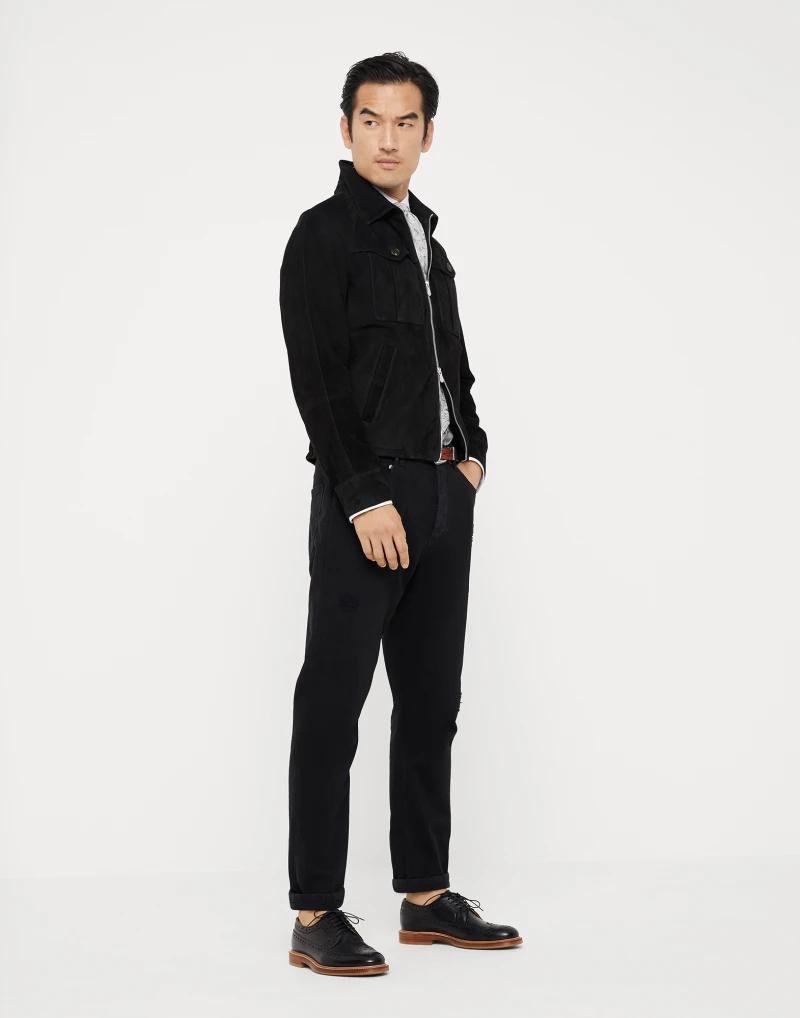 Brunello Cucinelli Black Leather Leather Jacket
