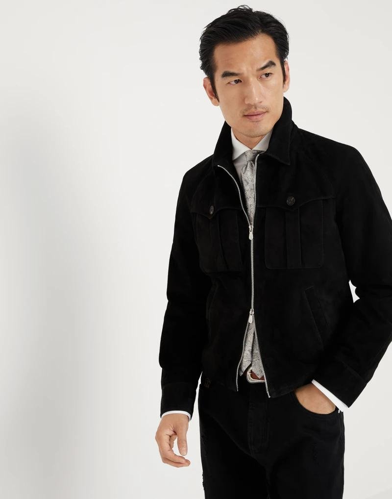 Brunello Cucinelli Black Leather Leather Jacket - Image 4