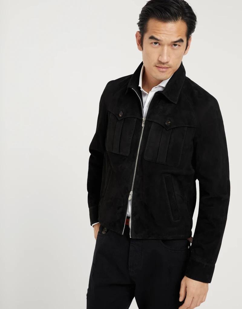 Brunello Cucinelli Black Leather Leather Jacket - Image 5