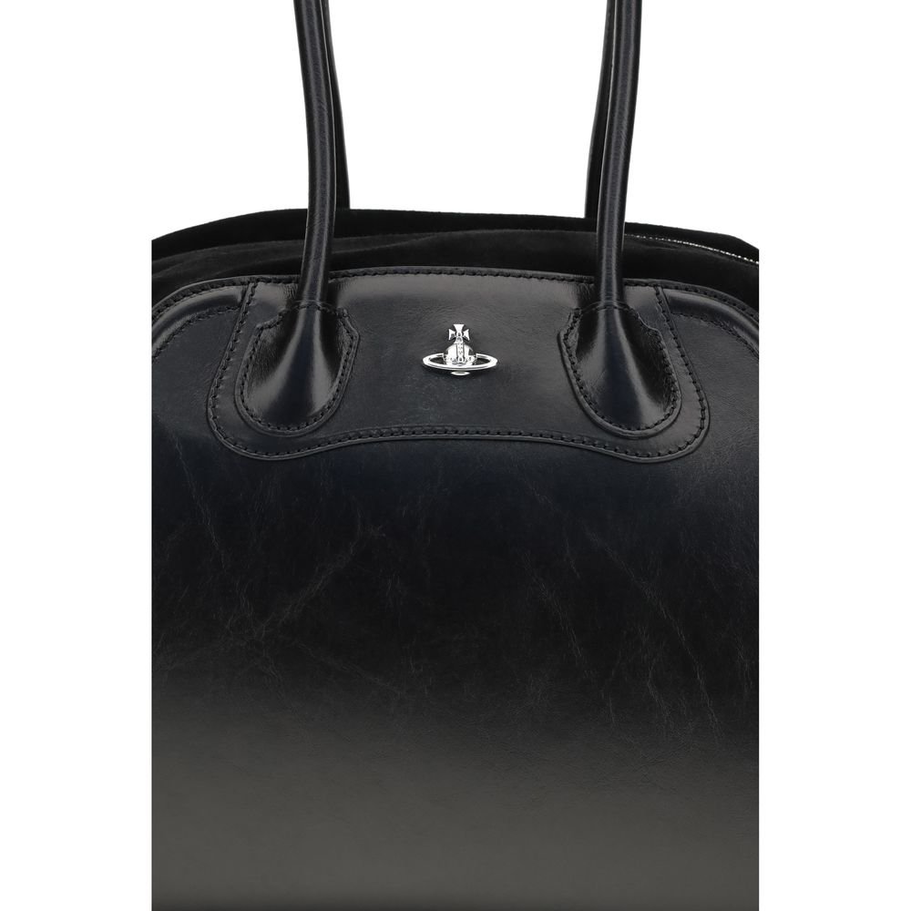 Vivienne Westwood Black Calf Leather Bos Taurus Shoulder Bag - Image 4