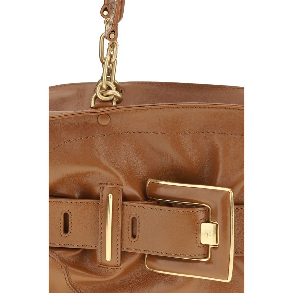 Balmain Brown Calf Leather Bos Taurus Handbag - Image 4