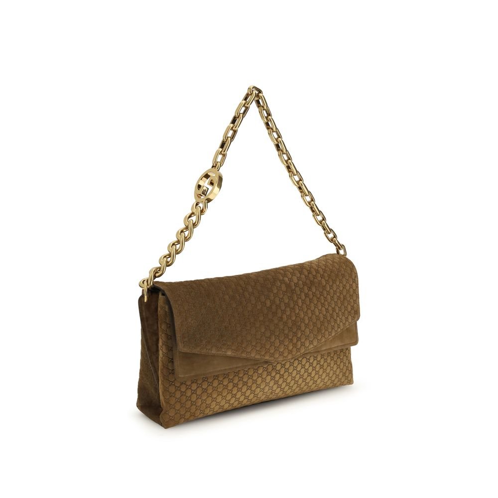 Gucci Brown Suede Leather Handbag - Image 2
