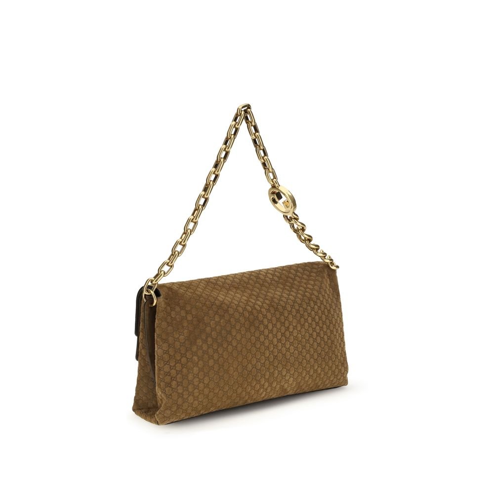 Gucci Brown Suede Leather Handbag - Image 3