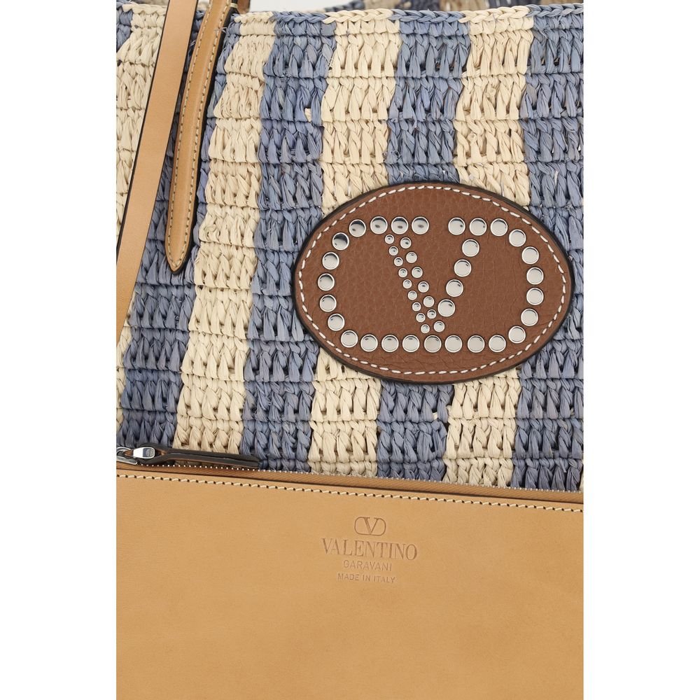 Valentino Garavani Multicolor Raffia Backet Bag - Image 4