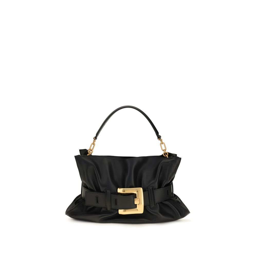 Balmain Black Calf Leather Bos Taurus Shoulder Bag