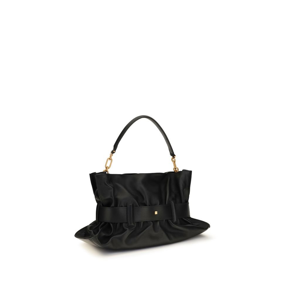 Balmain Black Calf Leather Bos Taurus Shoulder Bag - Image 3