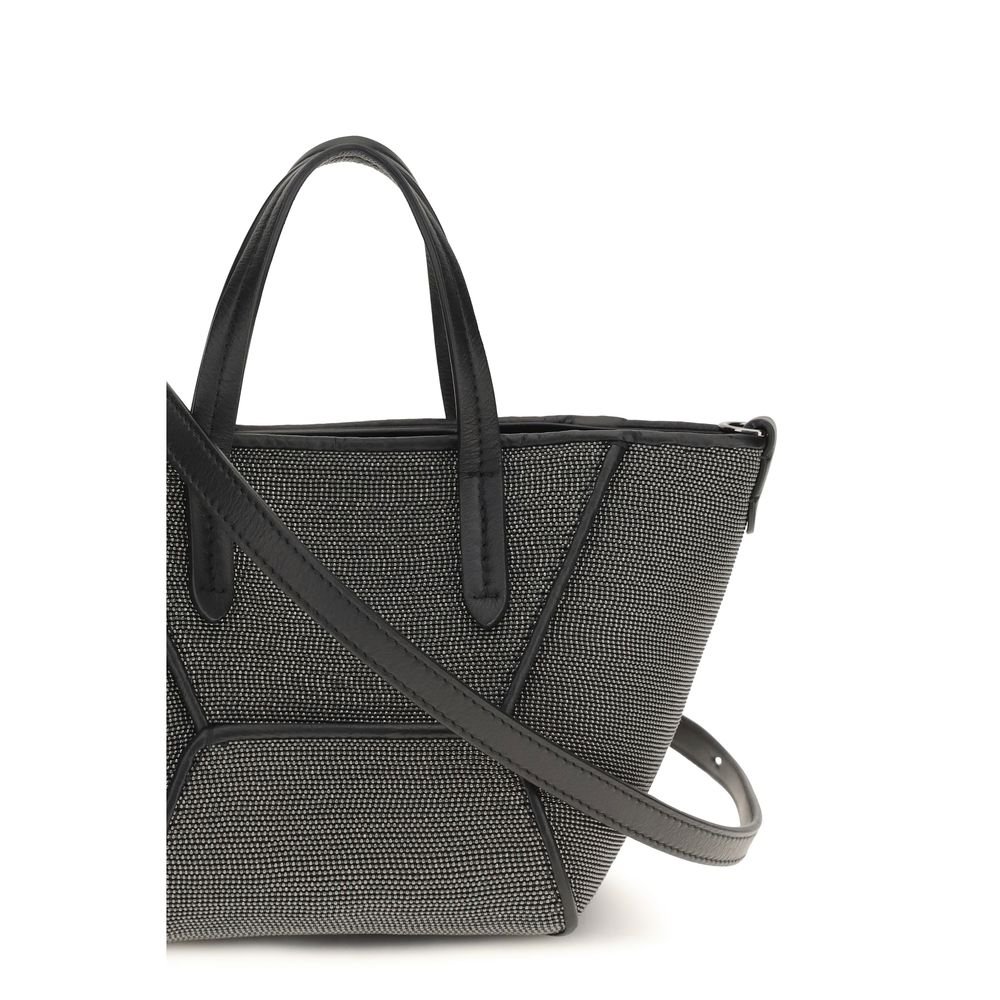 Brunello Cucinelli Black Calf Leather Bos Taurus Shoulder Bag - Image 4
