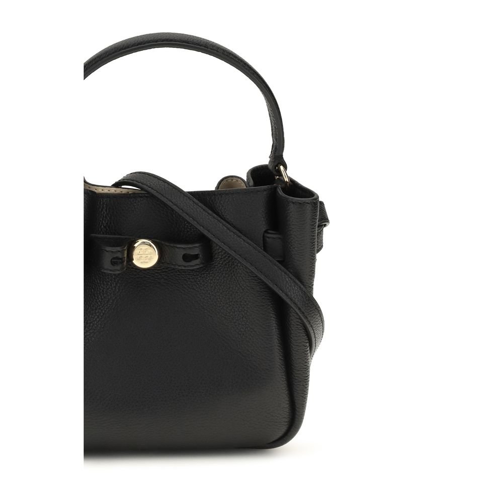 Tory Burch Black Calf Leather Bos Taurus Backet Bag - Image 4