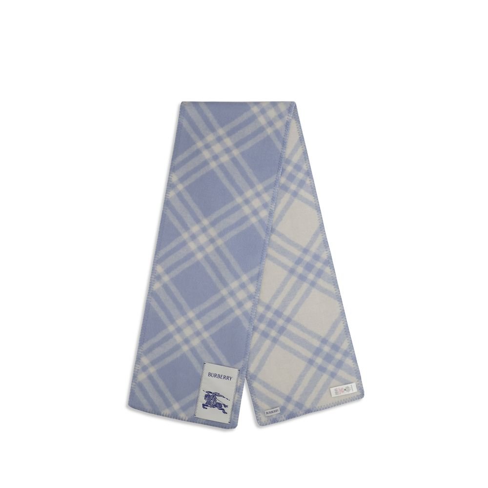 Burberry Blue Wool Oves Aries Scarf - Image 2