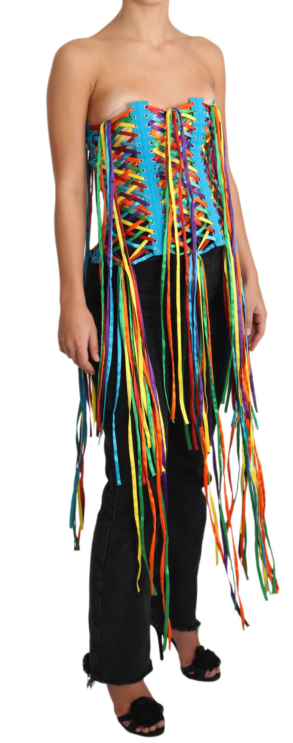 Dolce & Gabbana Multicolor Strings Bustier Polyester Corset Top - Image 2