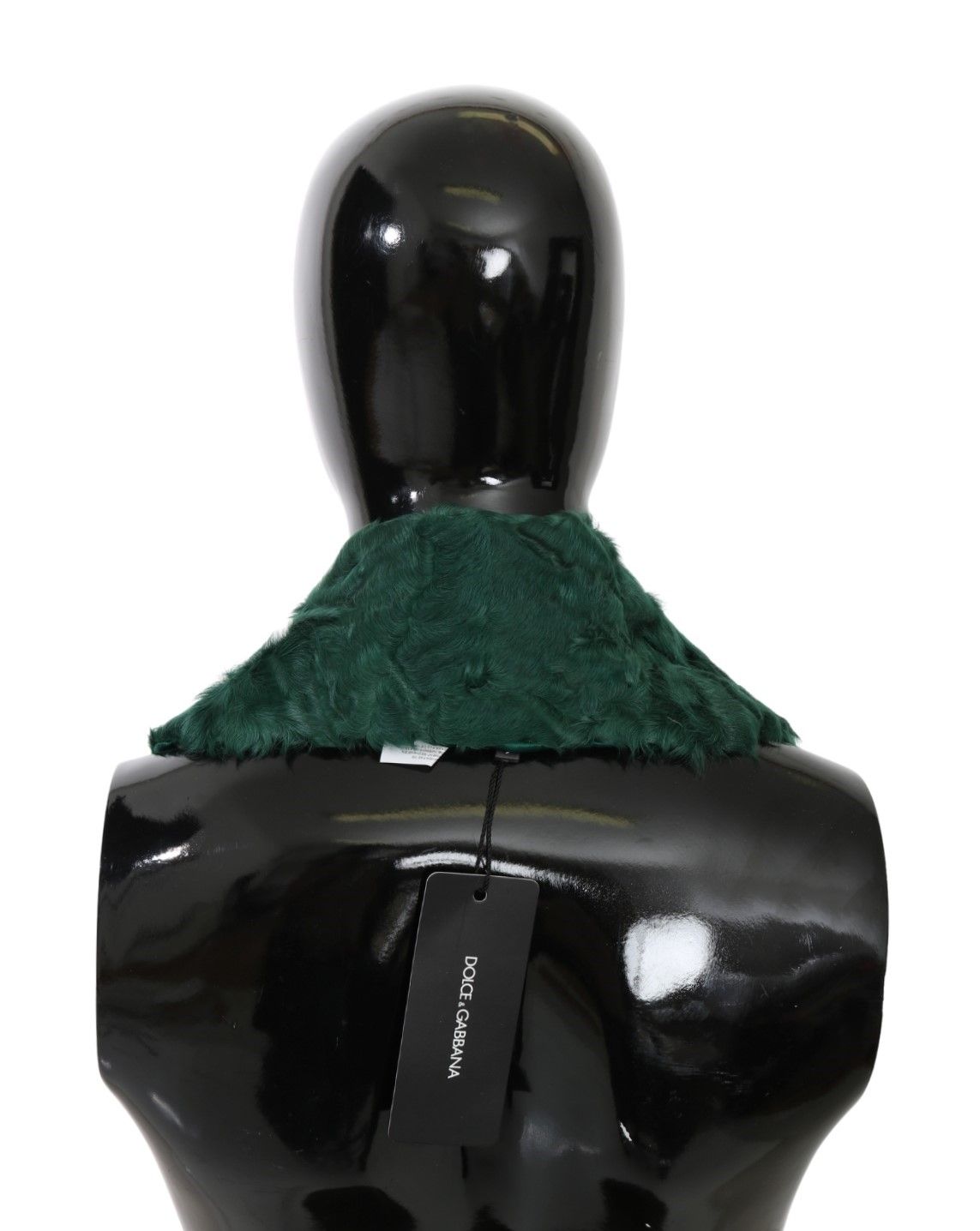 Dolce & Gabbana Green Fur Shoulder Collar Wrap Lambskin Scarf - Image 3