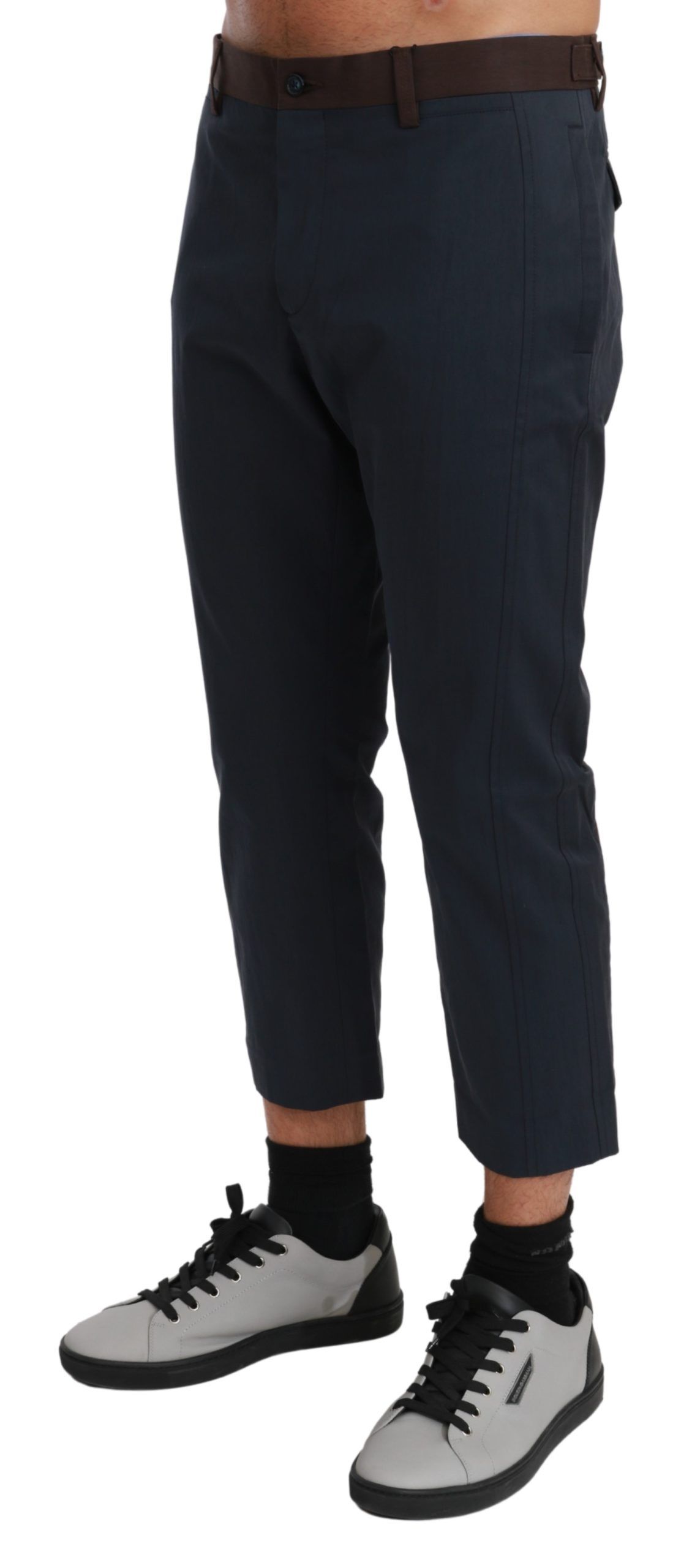 Dolce & Gabbana Brown Stripes Cropped Trousers Pants - Image 2
