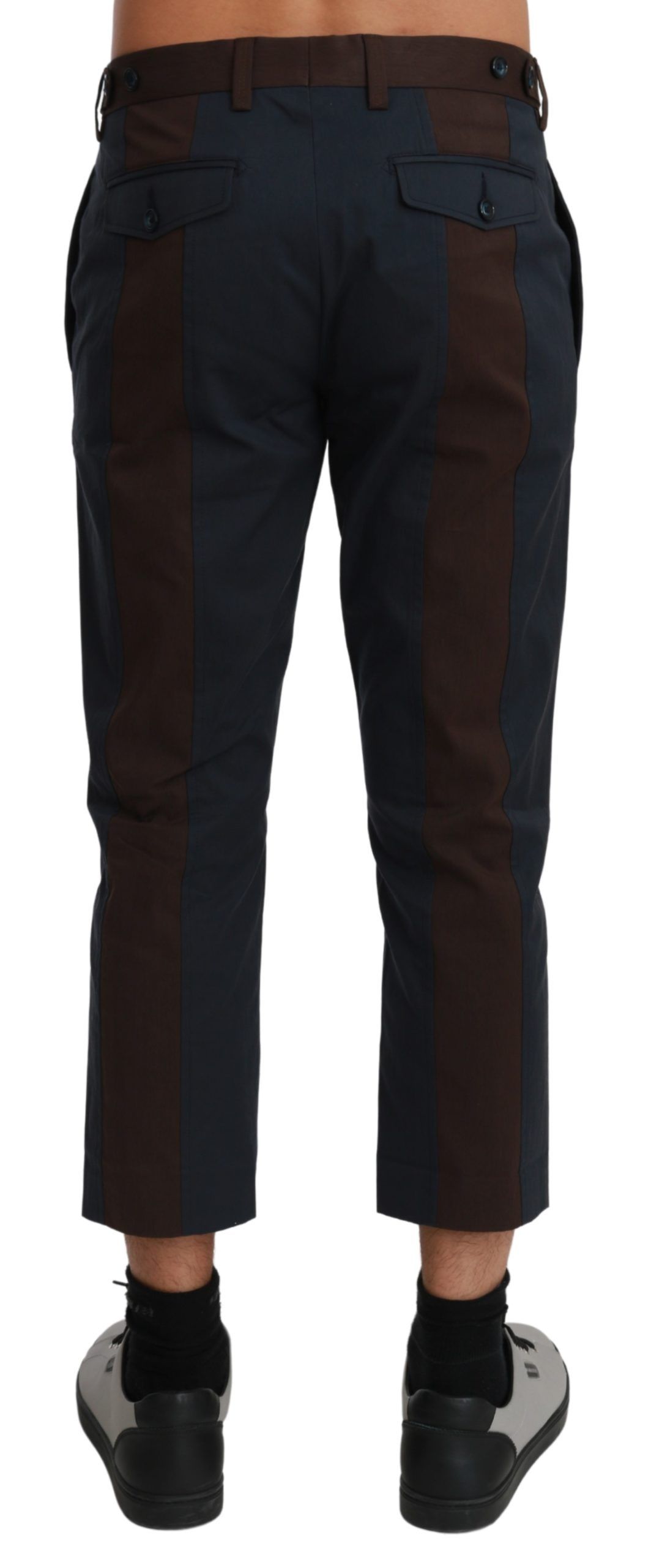 Dolce & Gabbana Brown Stripes Cropped Trousers Pants - Image 3
