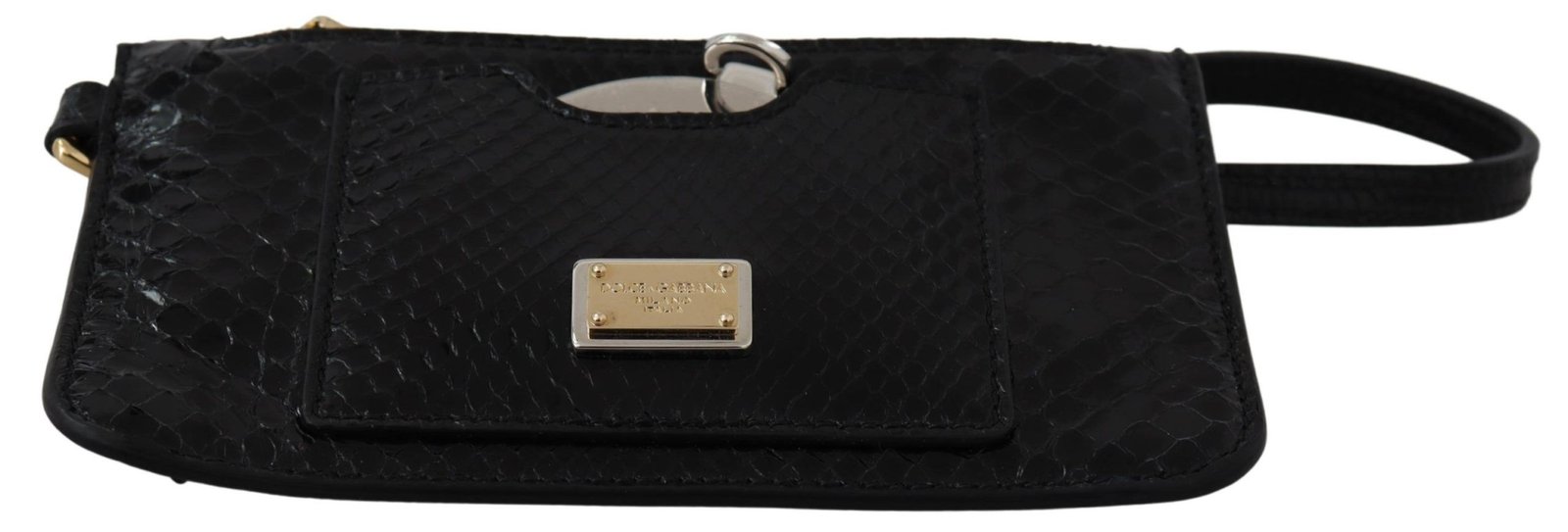 Dolce & Gabbana Black Leather Coin Purse Wristlet Mirror Agnese Wallet - Image 4