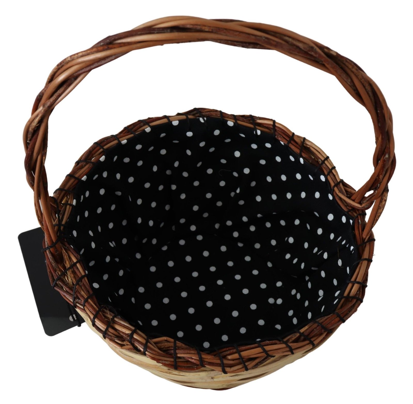 Dolce & Gabbana Beige Wood Wicker Rattan Basket Tote Bag - Image 3