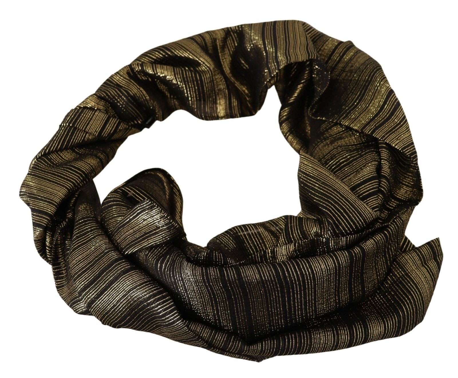 Dolce & Gabbana Metallic Gold Silk Stretch Shawl Wrap Scarf - Image 2