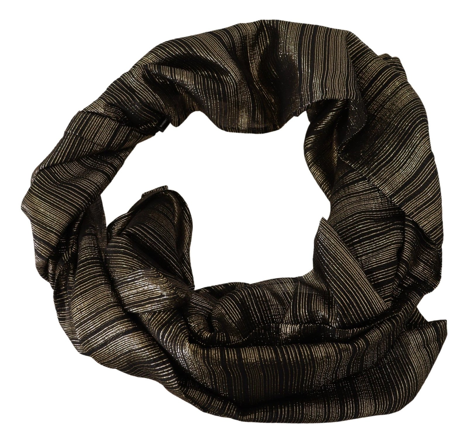 Dolce & Gabbana Metallic Gold Silk Stretch Shawl Wrap Scarf - Image 3