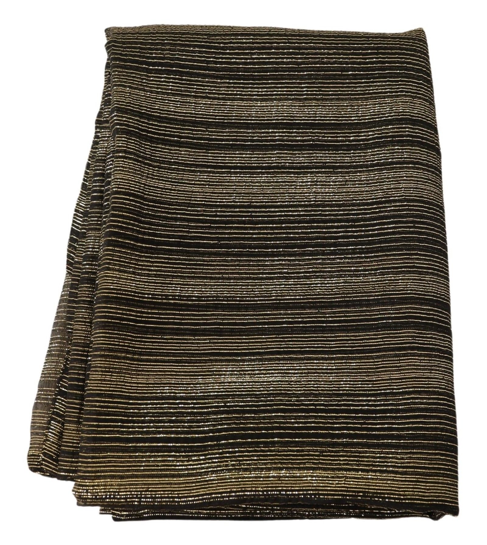 Dolce & Gabbana Metallic Gold Silk Stretch Shawl Wrap Scarf - Image 4