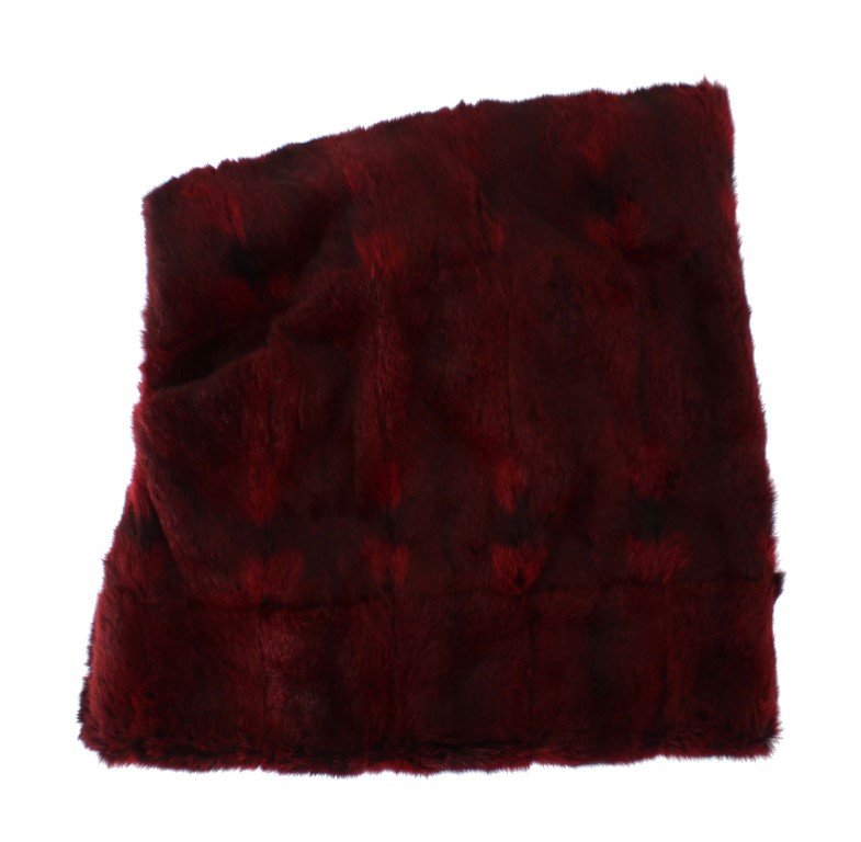 Dolce & Gabbana Bordeaux Hamster Fur Crochet Hood Scarf Hat - Image 4