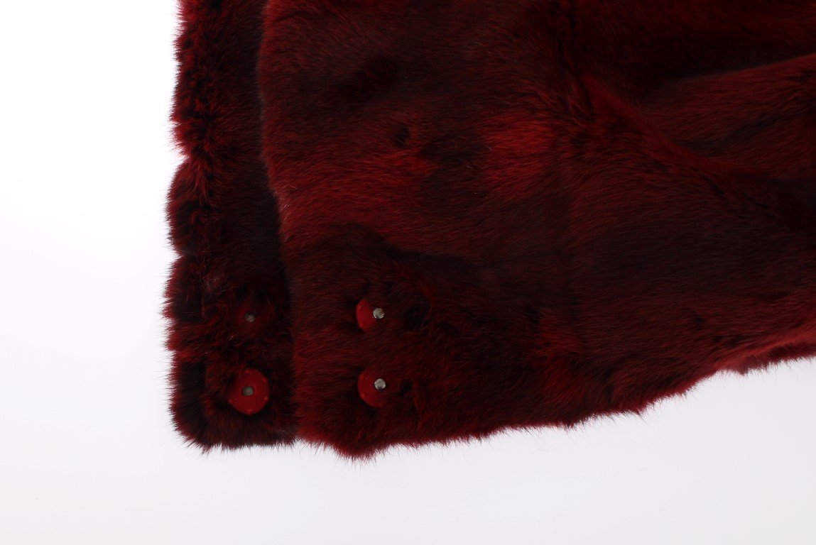 Dolce & Gabbana Bordeaux Hamster Fur Crochet Hood Scarf Hat - Image 8