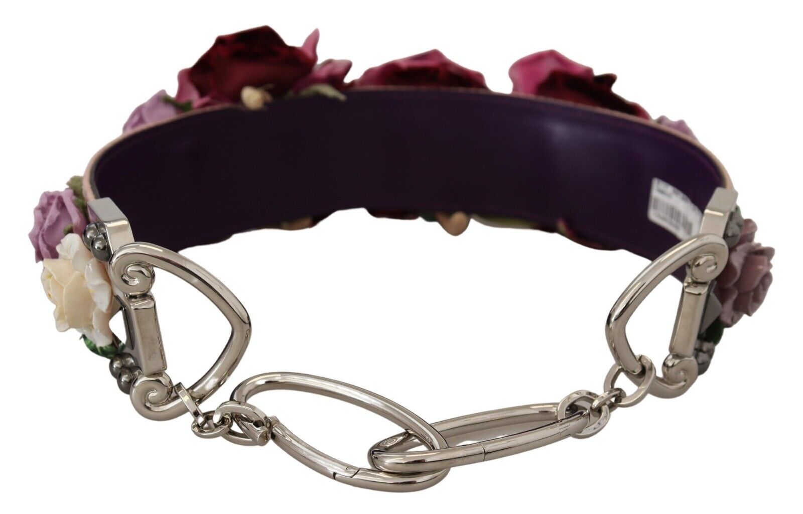 Dolce & Gabbana Multicolor Floral Appliques Metal Shoulder Strap - Image 4